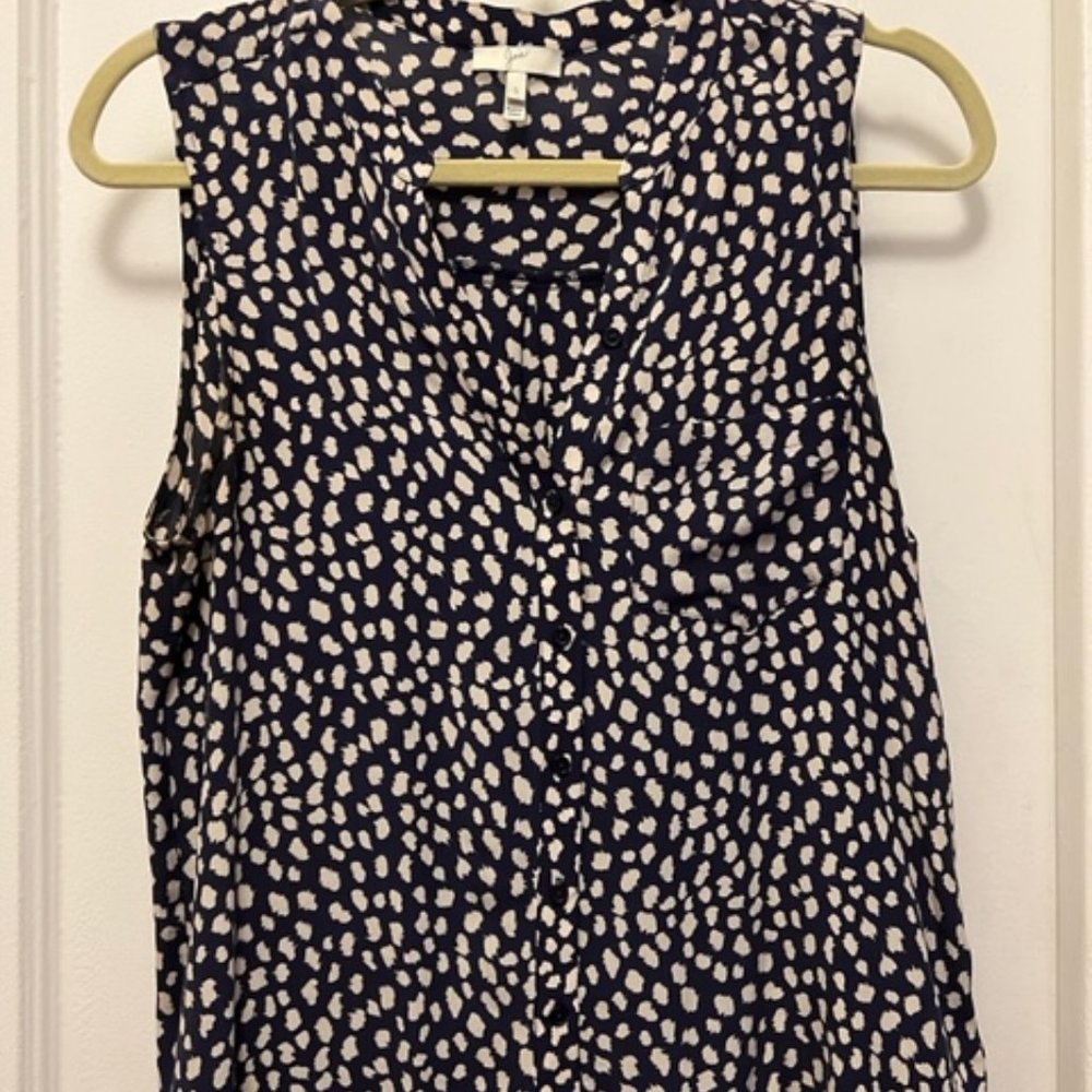 Joie navy leopard print tank, size small